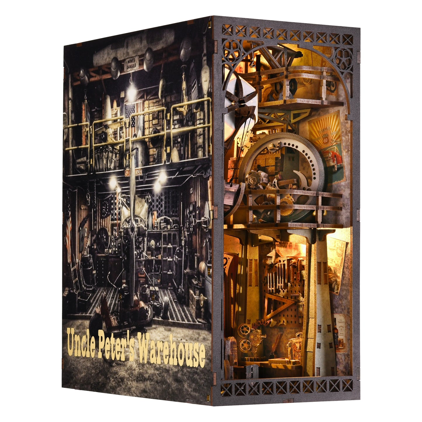 Book Nook Kit, DIY 3D Wooden Puzzle Bookend Booknook Miniature Doullhouse Kit for Bookshelf Decoration, Book Nook Kits for Adults DIY Booknook Model Build
