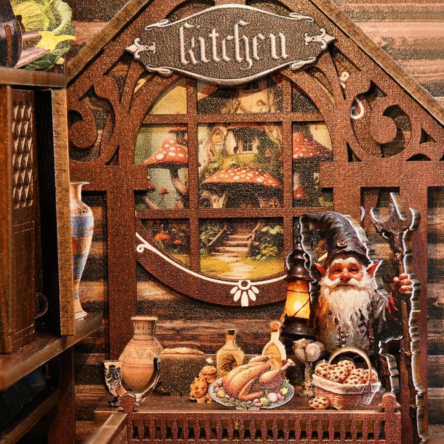 Book Nook Kit, Book Nook Kits for Adults DIY Booknook Model Build, DIY 3D Wooden Puzzle Bookend Booknook Bookshelf Insert Miniature Dollhouse Kit for Home Decoration